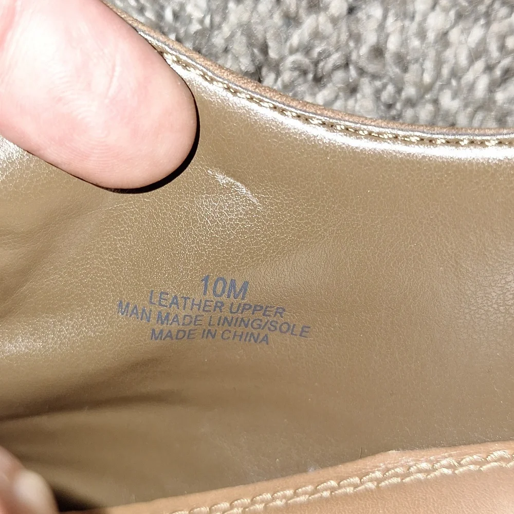 Gianni Bini leather suede perforated lace-up oxford wingtips - 10 - tan brown